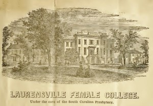 Laurens Women's College, circa 1858, Drawing, 8-28-2015